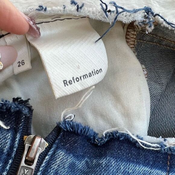 Reformation the Zipper Jeans 90s Straight Leg Zip Around Medium Wash 26 - Picture 6 of 11